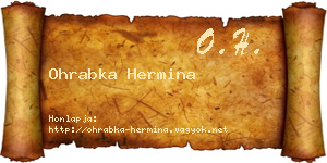 Ohrabka Hermina névjegykártya